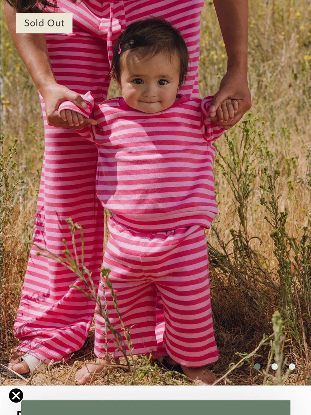 ISO baby drills Daily drills pink stripe set